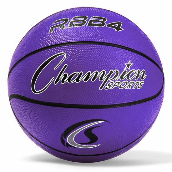 Picture of Champion Sports Rubber Intermediate Basketball, Heavy Duty - Pro-Style Basketballs, Premium Basketball Equipment, Indoor Outdoor - Sports Education Supplies (Size 6, Purple)