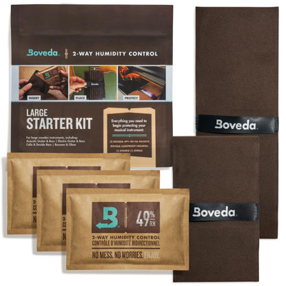 Picture of Boveda Music Large Starter Kit - (3) 49% RH Standard Boveda - Ideal Two-Way Humidty Control for MOST CLIMATES - For Guitars & Other Large Wooden Instruments
