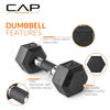 Picture of CAP Barbell 150lb Comfort Grip Rubber Encased Hex Dumbbell Set with Rack