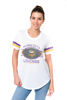 Picture of Ultra Game NFL Minnesota Vikings Womenss Soft Mesh Jersey Varsity Tee Shirt, White, Medium