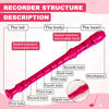 Picture of Soprano Recorder Instrument for Kids Student - German Fingering 8 Hole Flute ABS Descant Recorders for Beginners with Cleaning Rod and Bag, Pink