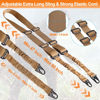 Picture of REERON 2 Point Sling & Mloc Sling Mount - Adjustable Extra Long Two Point Traditional Rifle Sling with 2 Pack 1.25" QD Sling Swivels Mounts for M Lock Rail System (Khaki Sling + 2 Pack Sling Mounts)