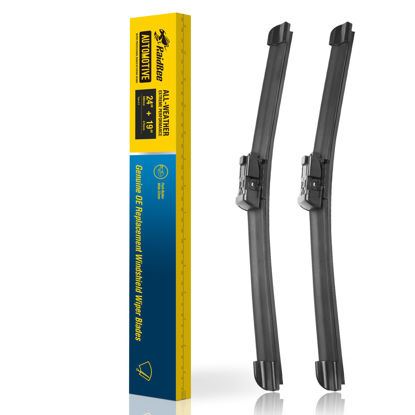 Picture of Raidbee® 2 Silicone Windshield Wiper blades Replacement for Volkswagen Jetta 2007-2010,CC 2009-2012,GTI 06-12,Eos 06-16 +More OEM Quality Windshield Wiper Blades Set 24"+19" (pack of 2) Top Lock