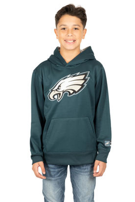 Picture of Ultra Game NFL Boys Extra Soft Fleece Pullover Hoodie Sweatshirt, Philadelphia Eagles, Team Color, 18-20