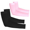 Picture of YESLIFE 2 Pairs UV Sun Protection Arm Sleeves for Men & Women - Tattoo Cover Up - UPF 50 Cooling Sports Sleeve for Basketball Golf Hiking (Black & Pink)