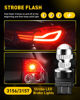 Picture of AUXITO Newest T25 3156 3157 LED Strobe Brake Lights Bulbs, Red Flashing Stop Light, Super Bright 3056 3057 3047 3155 3457 4057 4117 4157 Flashing Strobe Blinking LED Tail Light Bulbs, Pack of 2