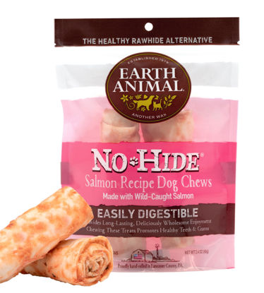 Picture of Earth Animal No Hide Small Long Lasting Dog Chew Rolls, Salmon, 2 Count Pack of 1