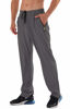 Picture of AIRIKE Athletic Pants Men Water Resistant Quick Dry Polyester Hiking Running Warm Up Sweatpants with Zipper Pockets