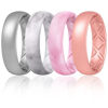 Picture of Egnaro Inner Arc Ergonomic Breathable Design, Silicone Rings for Women with Half Sizes, Women's Silicone Wedding Band, 6mm Wide - 2mm Thick