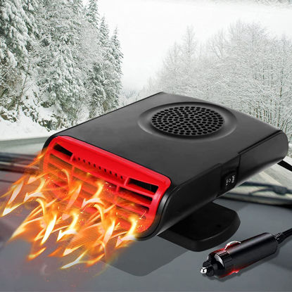 Picture of 12V Car Heater,150W Portable Car Heater Defroster Fans, 2 in 1 Heating & Cooling Fast Heating Defrost Defogger with Plug in Cigarette Lighter, Window Defroster for Car, SUV, Jeeps, Trucks, Black…