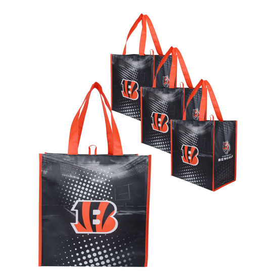 Picture of FOCO NFL Logo Reusable Grocery Shopping Bags Totes, Team Color