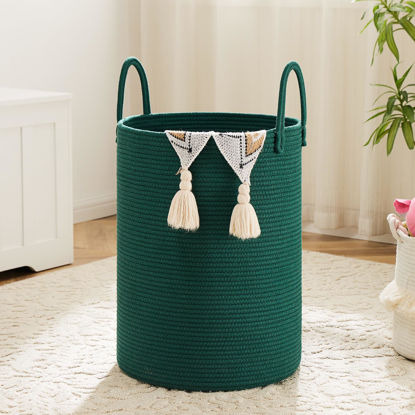 Picture of Artfeel Laundry Basket,Woven Cotton Rope Laundry Hamper,60L for Decorative Storage of Dirty Clothes,Toys and Blankets in Bathroom,Baby Room and Living Room