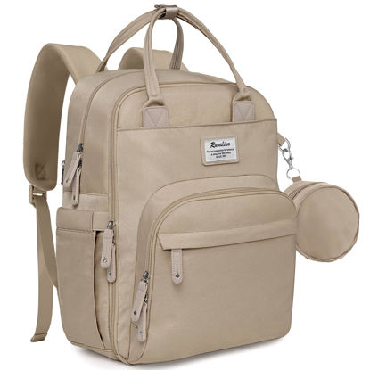 Picture of RUVALINO Diaper Bag Backpack, Multifunction Travel Pack Maternity Baby Changing Bags, Large Capacity, Waterproof, Clay