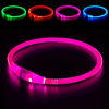 Picture of Led Dog Collar, BSEEN USB Rechargeable Flash Dog Necklace Light, Pet Safety Collar Makes Your Beloved Dogs Be Seen at Night for Small Medium Large Dogs(Pink)