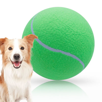 Picture of Banfeng Large Dog Tennis Ball,9.5" Giant Doy Sport Ball Toy,Pet Birthday Present Interactive Dog Toys for Small Medium Large Dog (Green)