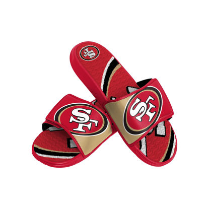 Picture of FOCO San Francisco 49ers NFL Mens Colorblock Big Logo Gel Slides - L