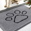 Picture of Smiry Dog Door Mat for Muddy Paws, Absorbent Dirt Trapper Non-Slip Washable Mat, Quick Dry Chenille, Mud Mat for Dogs, Entry Indoor Door Mat for Inside Floor (30x20 Inches, Grey)
