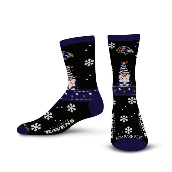 Picture of For Bare Feet NFL BALTIMORE RAVENS Holiday Sweater Gnome Team Colors Large