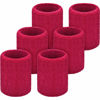 Picture of WILLBOND Wrist Sweatbands Sports Wristbands for Football Basketball, Running Athletic, Rose Red, 6 Piece