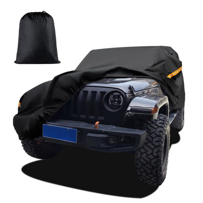 Picture of COLOR RAIN TIME Car Cover Custom Waterproof All Weather for Automobiles UV Protection Windproof Scratch Resistant Outdoor Universal Full Car Covers Fit for Jeep Wrangler 4 Door 2006-2023 JK JL