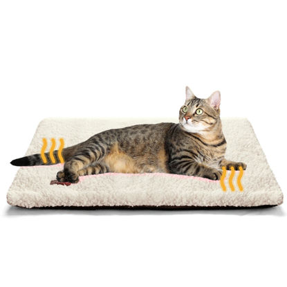Picture of Self Warming Cat Bed Self Heating Cat Dog Mat 29.1 x 18.9 inch Extra Warm Thermal Pet Pad for Indoor Outdoor Pets with Removable Cover Non-Slip Bottom Washable