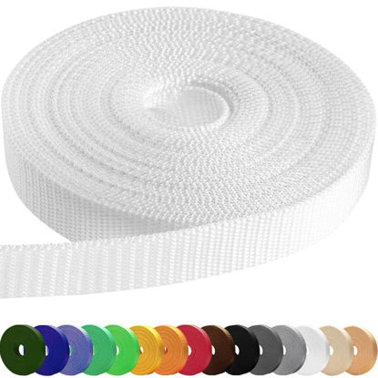 Picture of TECEUM 2 Inch Webbing - White - 25 Yards - 2” Heavy-Duty Wide Webbing for Climbing Outdoors Indoors Crafting DIY