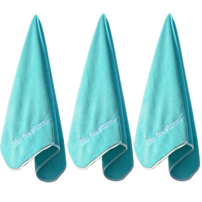 Picture of Wuwahold Microfiber Gym Towels Bigger Size Super Soft for Exercise Fitness, Sports, Workout, 380-GSM 15-Inch x 31-Inch Quick-Drying Towels (3 Pack, Green)