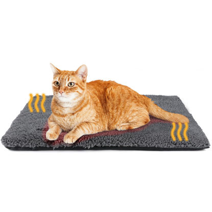 Picture of Self Warming Cat Bed Self Heating Cat Dog Mat 29.1 x 18.9 inch Extra Warm Thermal Pet Pad for Indoor Outdoor Pets with Removable Cover Non-Slip Bottom Washable