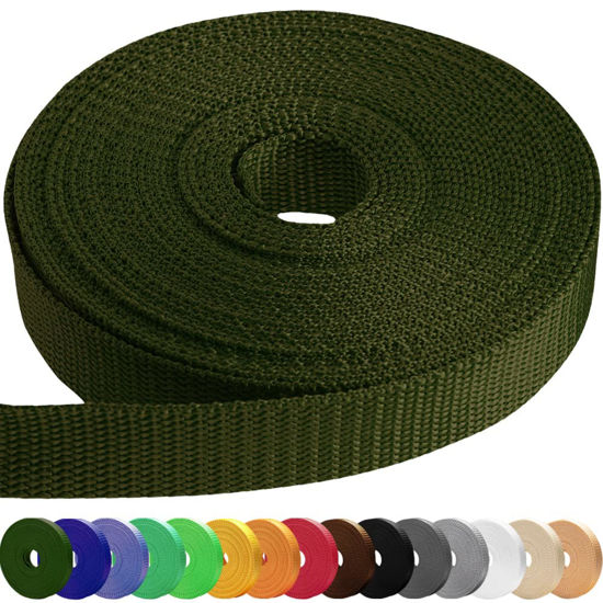 Picture of TECEUM 1 Inch Webbing - Khaki - 50 Yards - 1” Webbing for Climbing Outdoors Indoors Crafting