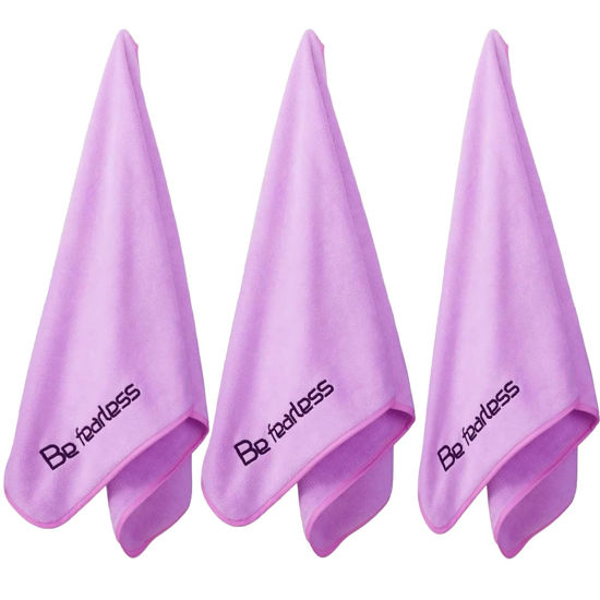 Picture of Wuwahold Microfiber Gym Towels Bigger Size Super Soft for Exercise Fitness, Sports, Workout, 380-GSM 15-Inch x 31-Inch Quick-Drying Towels (3 Pack, Deep Purple)