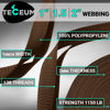 Picture of TECEUM 2 Inch Webbing - Brown - 25 Yards - 2” Heavy-Duty Wide Webbing for Climbing Outdoors Indoors Crafting DIY