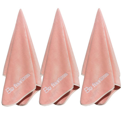 Picture of Wuwahold Microfiber Gym Towels Bigger Size Super Soft for Exercise Fitness, Sports, Workout, 380-GSM 15-Inch x 31-Inch Quick-Drying Towels (3 Pack, Pink)