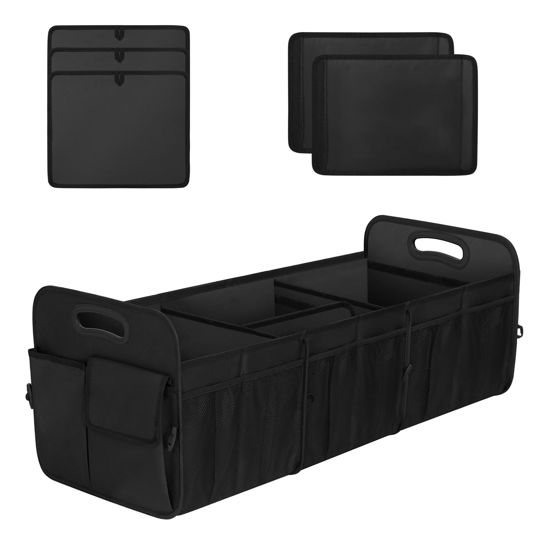 Picture of Femuar Large Capacity Trunk Organizer, Waterproof Car Accessory, Non-Slip, Foldable, Suitable for All Vehicles, Black
