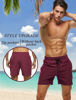 Picture of SILKWORLD Mens Swim Trunks Quick Dry Bathing Suits Shorts with Zipper Pockets, MQ18_Zip_Wine red, Small