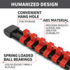 Picture of Reniteco Socket Organizer Drive ABS Tools - Red Socket Holder, Premium Quality 9 Pieces Socket Holders Kit 1/4-Inch x 48 Clips, 3/8-Inch x 45 Clips, 1/2-Inch x 36 Clips