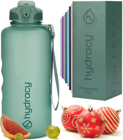 Picture of Hydracy 2L Large Water Bottle, Shatterproof, BPA Free Tritan Plastic, Leakproof, Zero Condensation, With Detachable Carry Strap, Spillproof Lid, Convenient Silicon Spout, Ideal for Gym, Yoga
