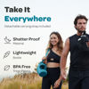 Picture of Hydracy Water Bottle with Storage Sleeve and Straw- Large Half Gallon 78 Oz BPA Free Motivational Water Bottle with Time Marker -Leak Proof Gym Bottle -Ideal for Fitness or Sports & Outdoors