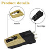 Picture of Record Player Needle, Upgraded Record Player Cartridge with Diamond Stylus Replacement for Crosley, ION, LP, Phonograph, and More (Gold)