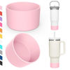 Picture of Airboat Upgrade 2PCS Protective Silicone Boot Bumper for Stanley Quencher Adventure 40oz 30oz IceFlow 20oz 30oz Tumbler, Water Bottle Bottom Sleeve Cover Accessories for Stanley Mug Cup(Pink)