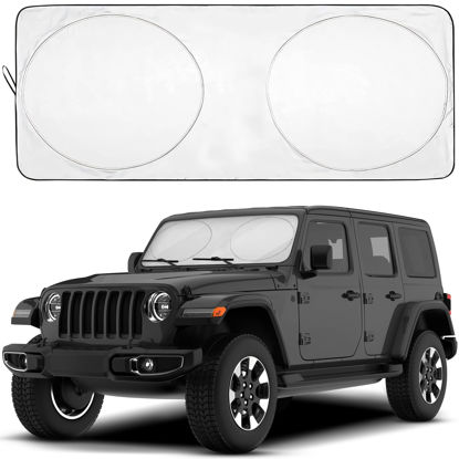 Picture of FORTEM Car Sun Shade for Windshield, Sun Visor Front Windshield Sunshade, Windshield Cover, Automotive Interior Sun Protection, Foldable, Storage Bag
