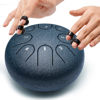 Picture of Steel Tongue Drum Musical Instruments: 6 Inch 8 Notes Metal Hand Drums, Music Gifts for Family Friends (Navy)