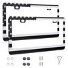 Picture of QUANQIUFEI 2 Pack License Plate Frames, Stainless Steel Car License Plate Cover Car Accessories with Screw Caps (Grey and Black)