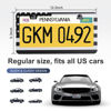 Picture of QUANQIUFEI 2 Pack License Plate Frames, Stainless Steel Car License Plate Cover Car Accessories with Screw Caps (Grey and Black)