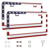 Picture of QUANQIUFEI 2 Pack License Plate Frames, Stainless Steel Car License Plate Cover Car Accessories with Screw Caps (Red and Blue)