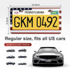 Picture of QUANQIUFEI 2 Pack License Plate Frames, Stainless Steel Car License Plate Cover Car Accessories with Screw Caps (Red and Blue)