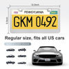 Picture of QUANQIUFEI 2 Pack License Plate Frames, Stainless Steel Car License Plate Cover Car Accessories with Screw Caps (Silver)