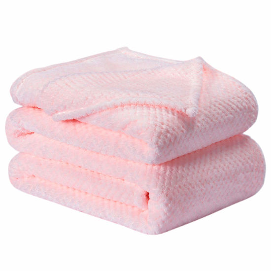Picture of Fuzzy Throw Blanket, Plush Fleece Blankets for Adults, Toddler, Boys and Girls, Warm Soft Blankets and Throws for Bed, Couch, Sofa, Travel and Outdoor, Camping (Queen(80"x90"), XXL-Baby Pink)