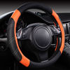 Picture of CAR PASS Line Rider Microfiber Leather Sporty Steering Wheel Cover Universal Fits for 95% Truck,SUV,Cars,14.5-15inch Anti-Slip Safety Comfortable Desgin (Black-Orange)