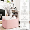 Picture of Goodpick Large Blanket Basket, Woven Baskets for Storage, Large Baskets for Organizing, Toy Basket for Nursery, Bedroom, Rectangle Storage Basket with Handles, 21.6" x 14.9" x 11.8", Pink