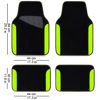 Picture of CAR PASS Fluorescent Leather & Waterproof Car Carpet Floor Mats, Universal Car Mats Fit for SUV,Vans,sedans, Trucks,Set of 4pcs Car Carpet with Anti-Slip nibbs Driver Heel Pad (Black Green Lime)